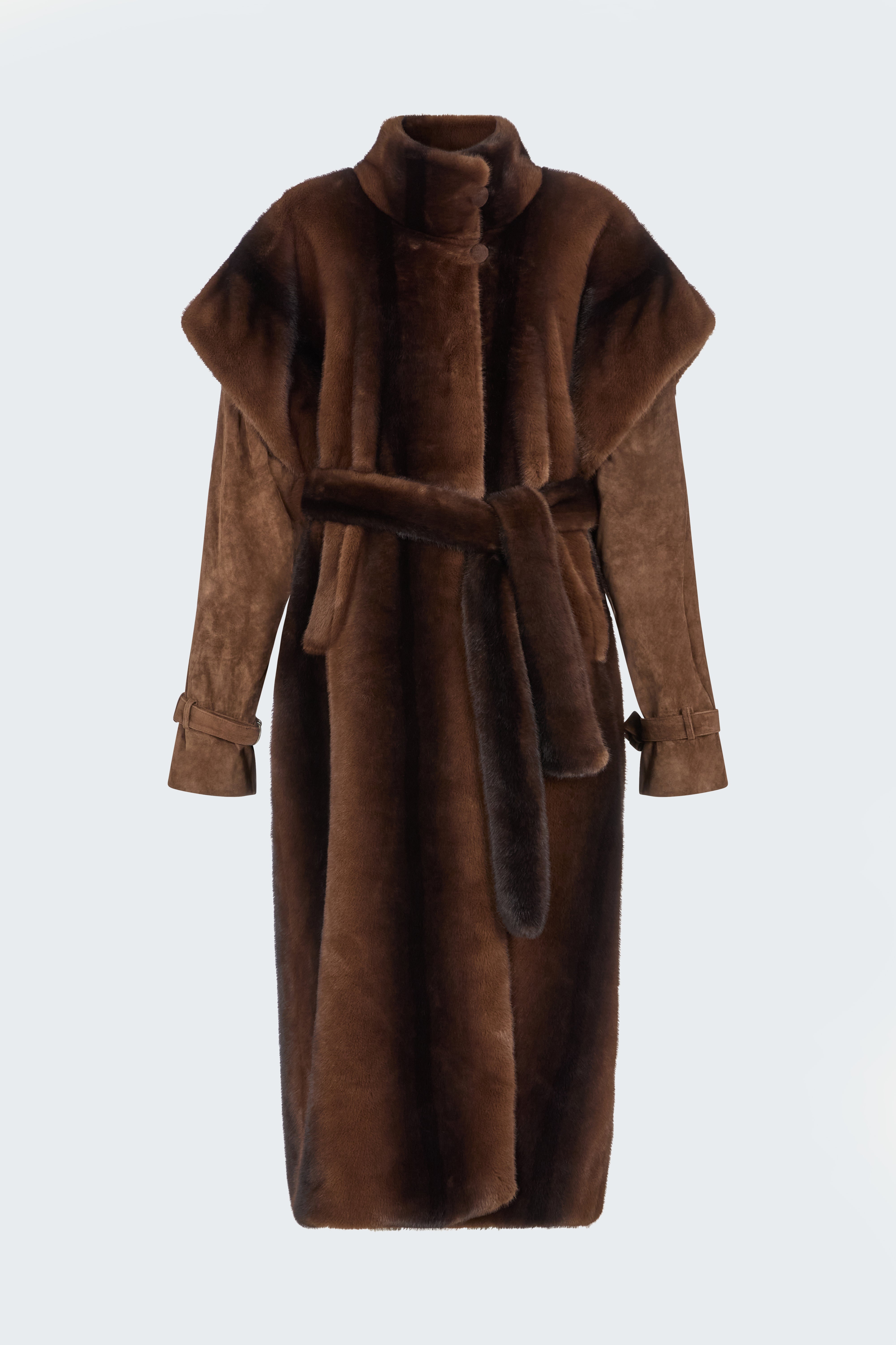 Harper Fur and Suede Coat