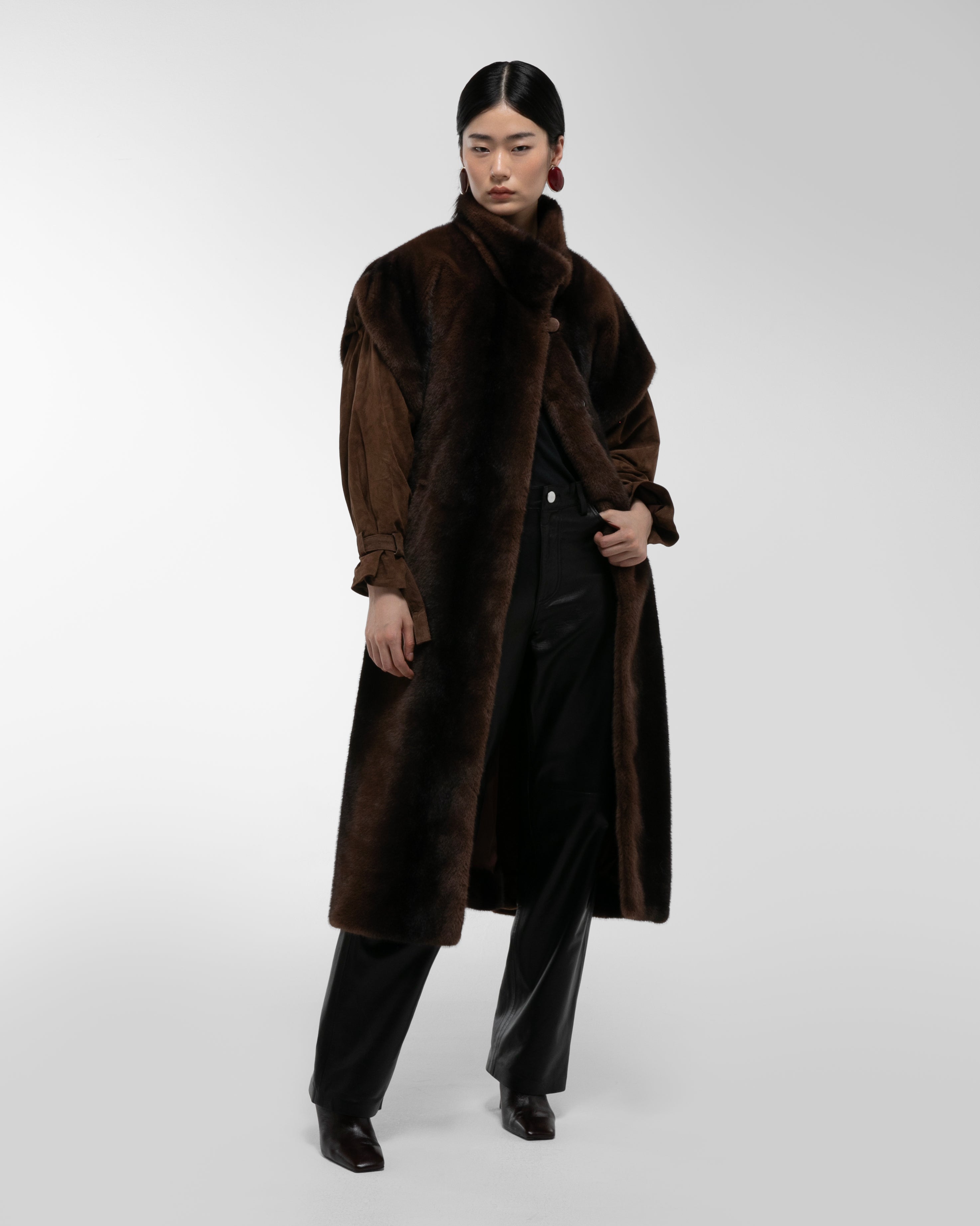 Harper Fur and Suede Coat
