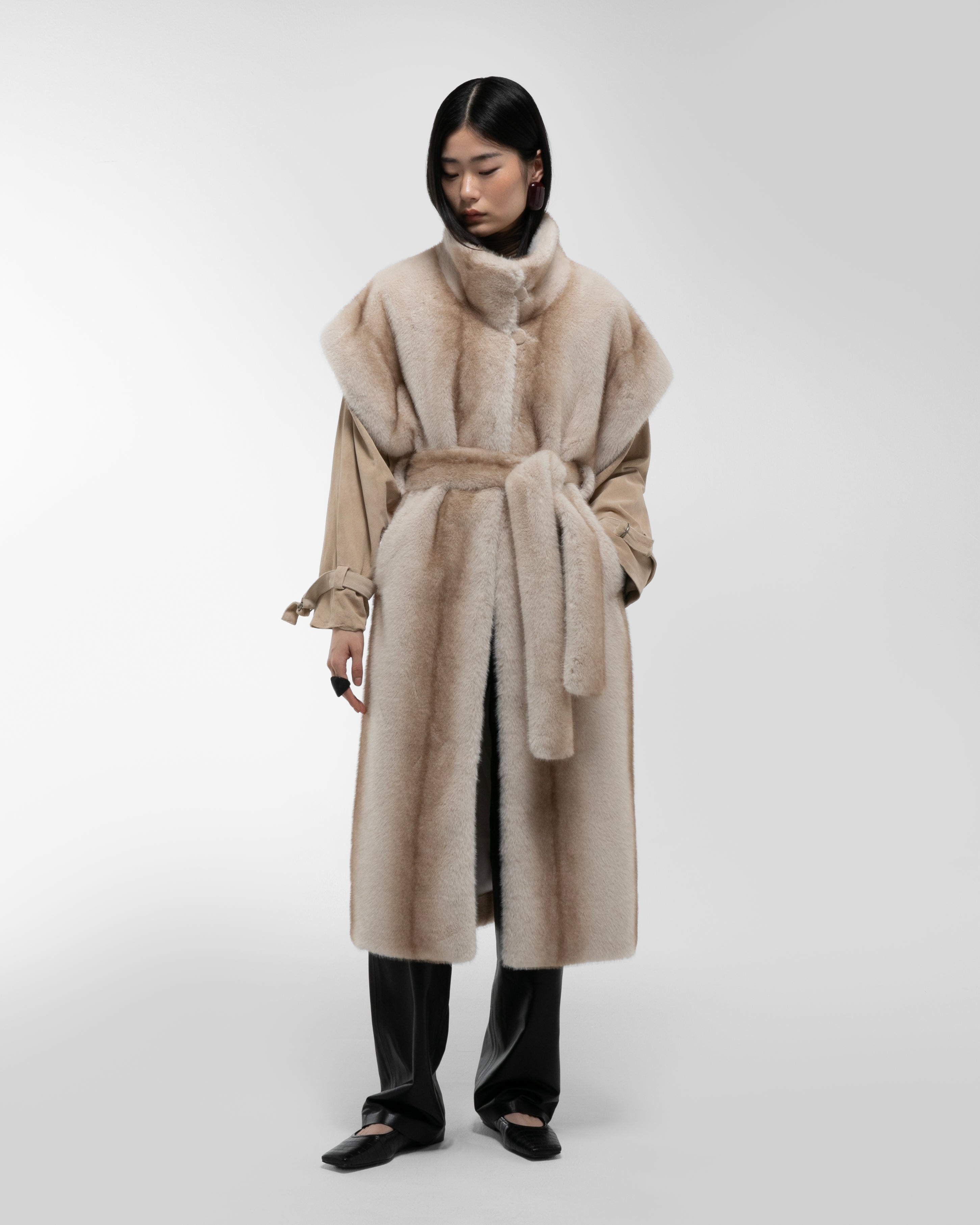 Harper Fur and Suede Coat