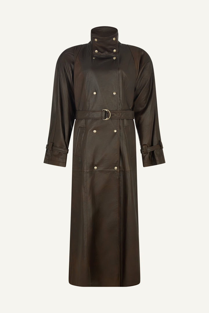 Ivy Leather Trench Coat