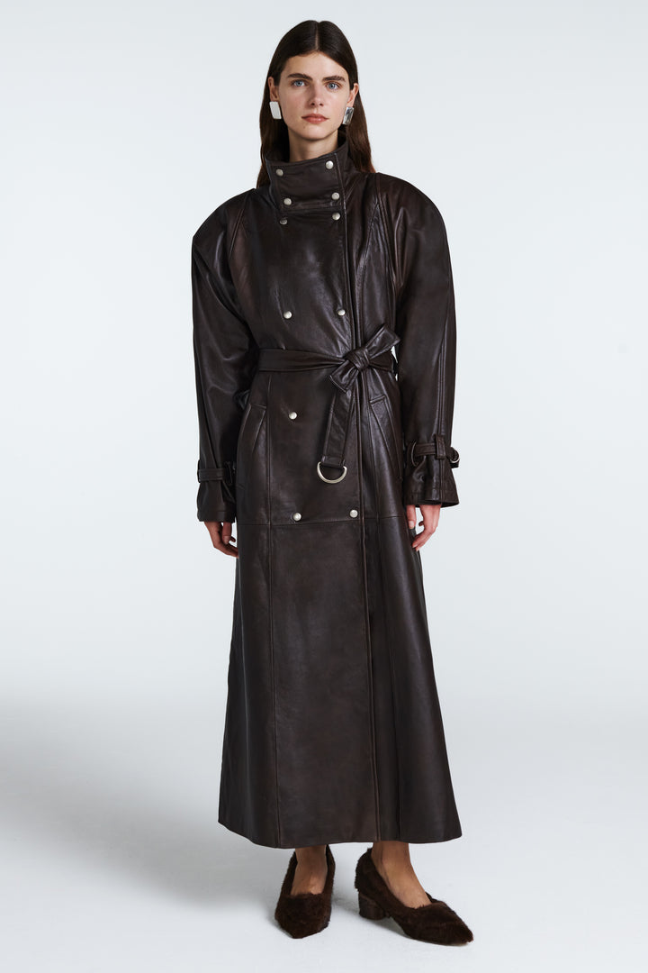 Ivy Leather Trench Coat
