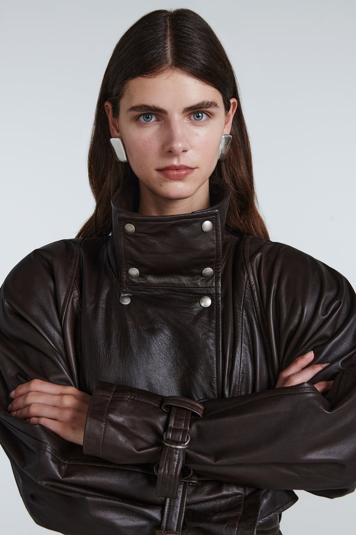 Ivy Leather Trench Coat