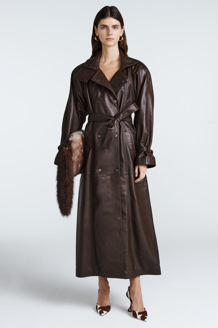 Ivy Leather Trench Coat