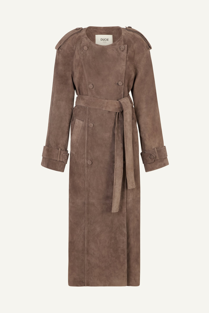 Klarissa Suede Trench Coat