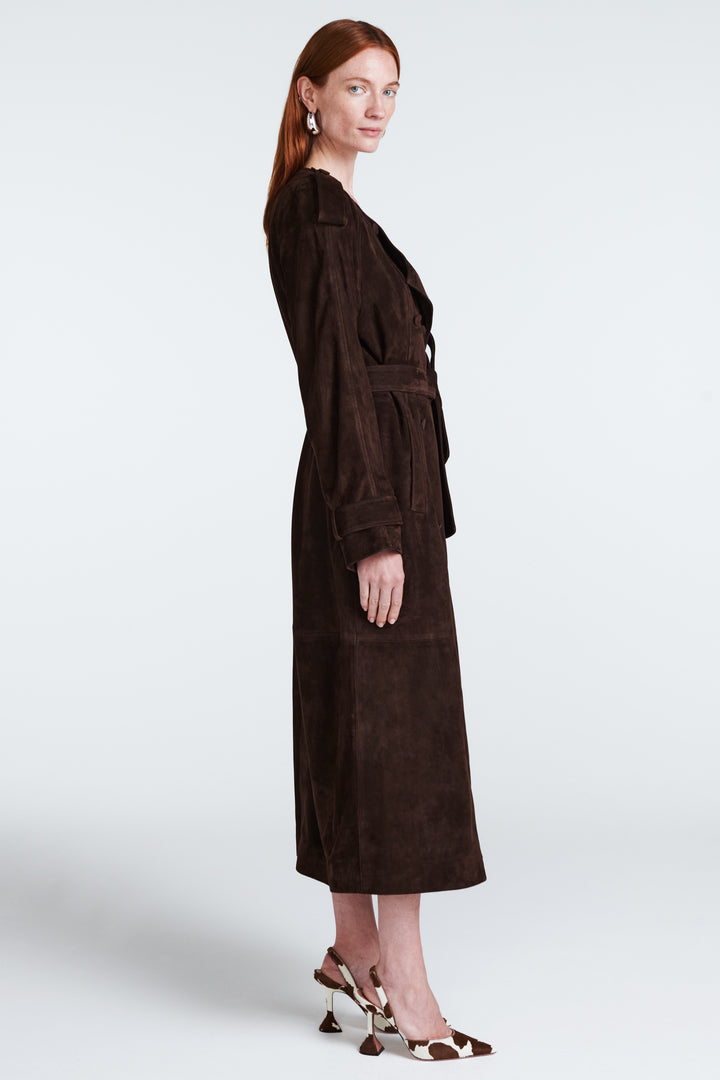 Klarissa Suede Trench Coat