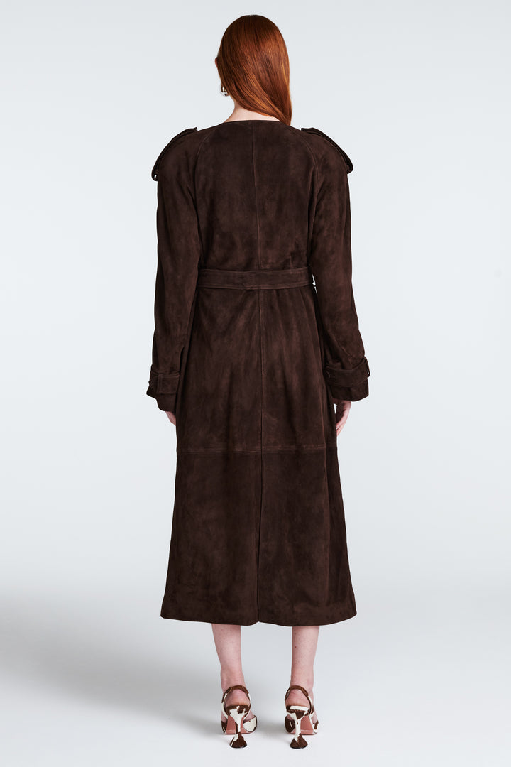 Klarissa Suede Trench Coat