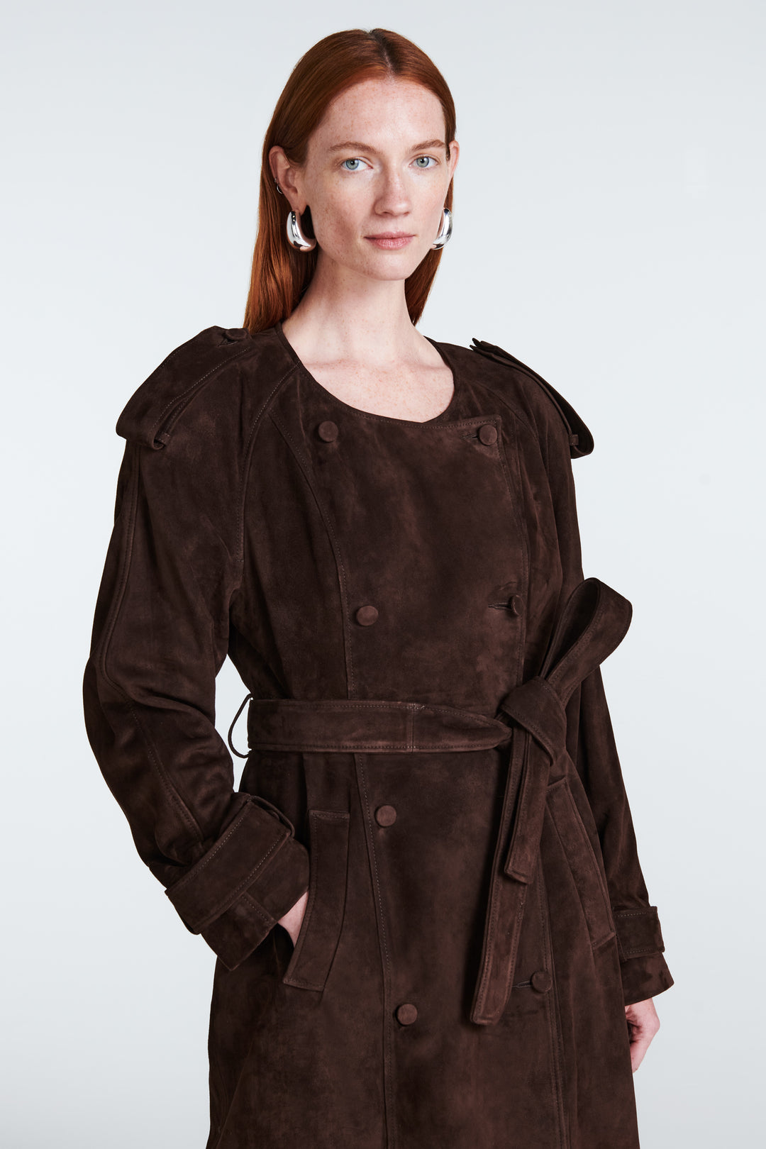 Klarissa Suede Trench Coat