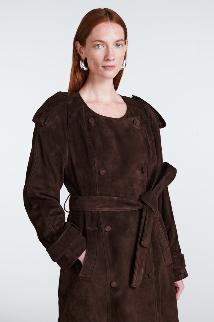 Klarissa Suede Trench Coat