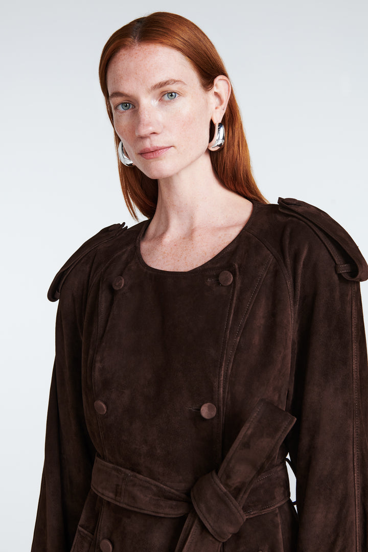 Klarissa Suede Trench Coat