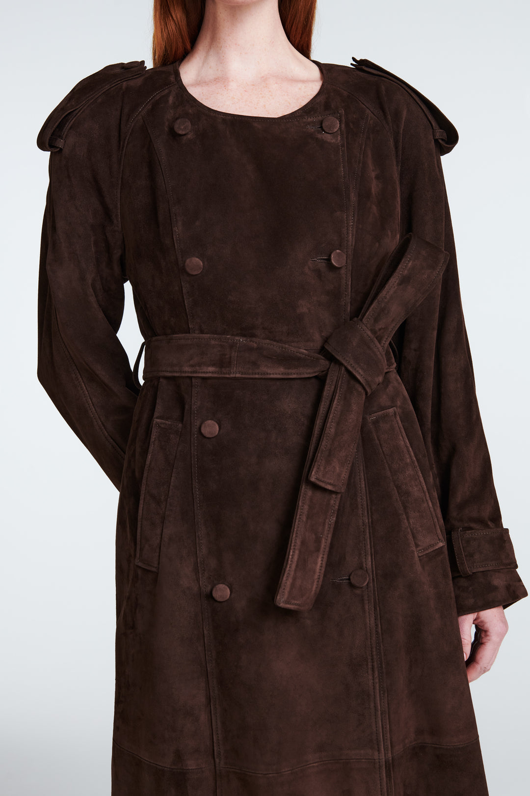 Klarissa Suede Trench Coat