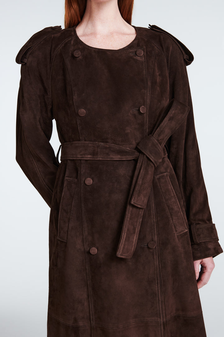 Klarissa Suede Trench Coat