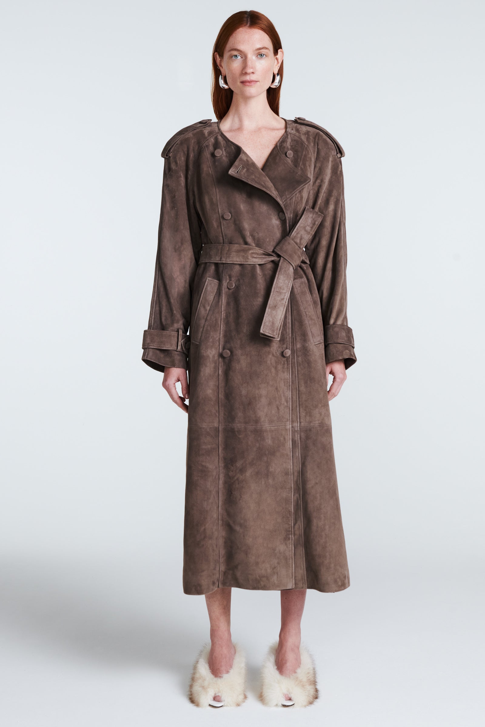 Klarissa Suede Trench Coat
