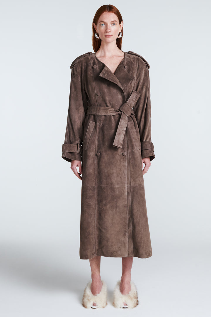 Klarissa Suede Trench Coat