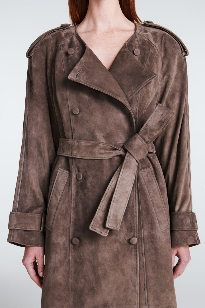 Klarissa Suede Trench Coat