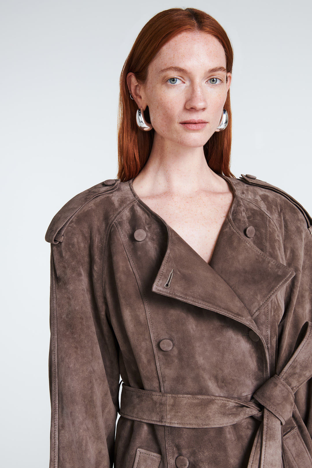 Klarissa Suede Trench Coat
