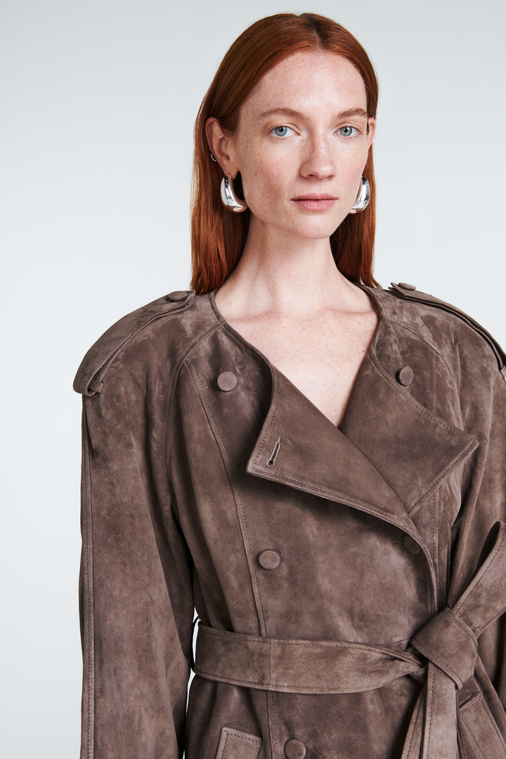Klarissa Suede Trench Coat