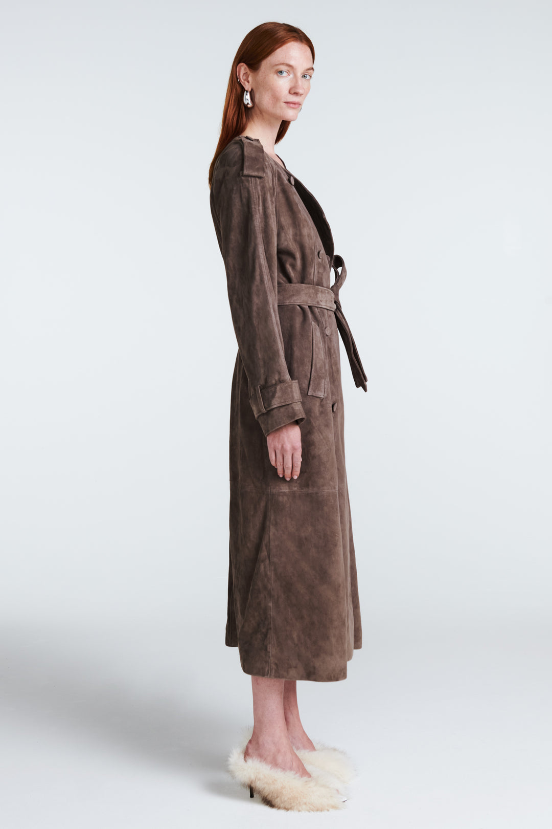 Klarissa Suede Trench Coat