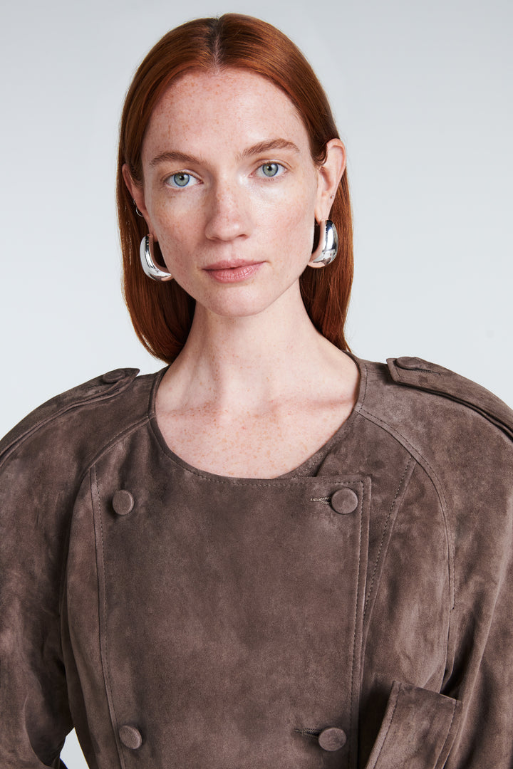 Klarissa Suede Trench Coat
