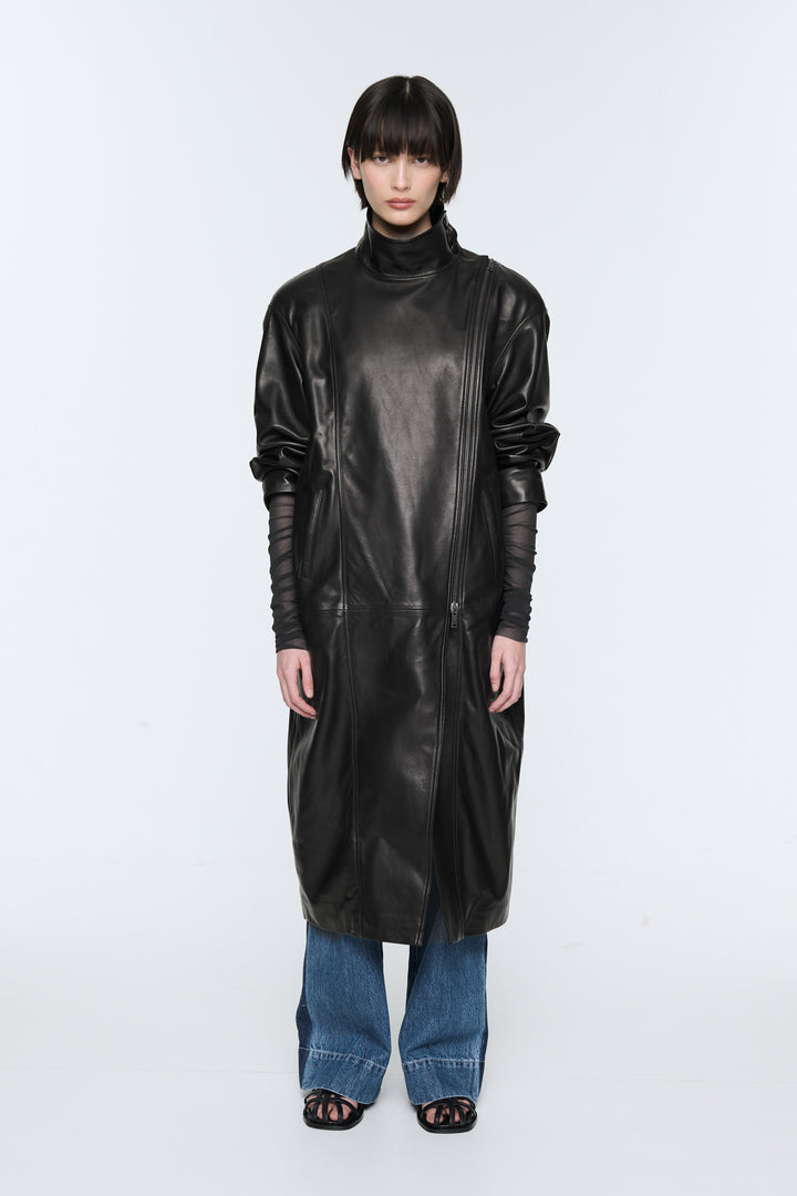 Layla Leather Coat - Pre Order