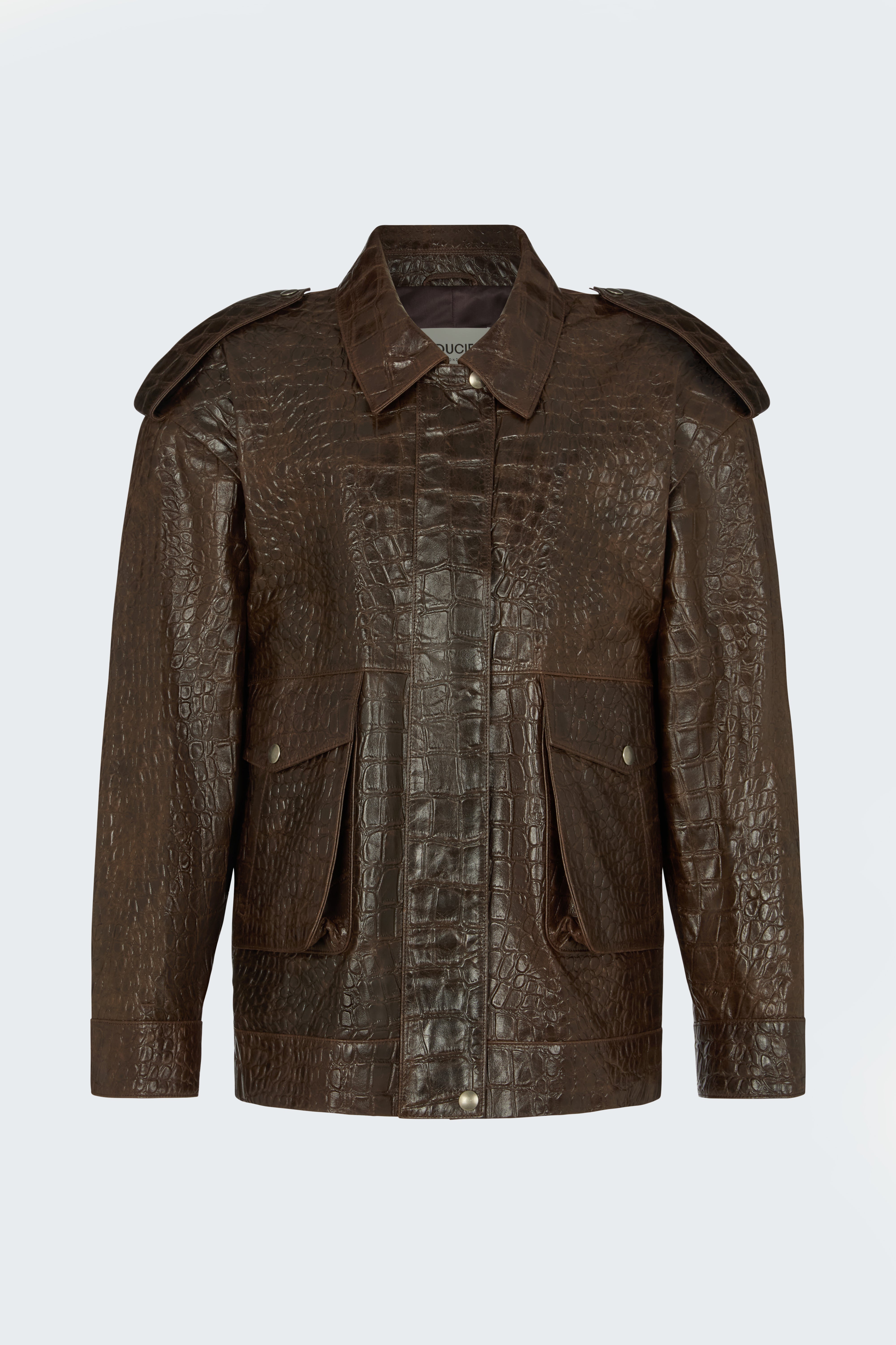 Opal Croc Leather Jacket