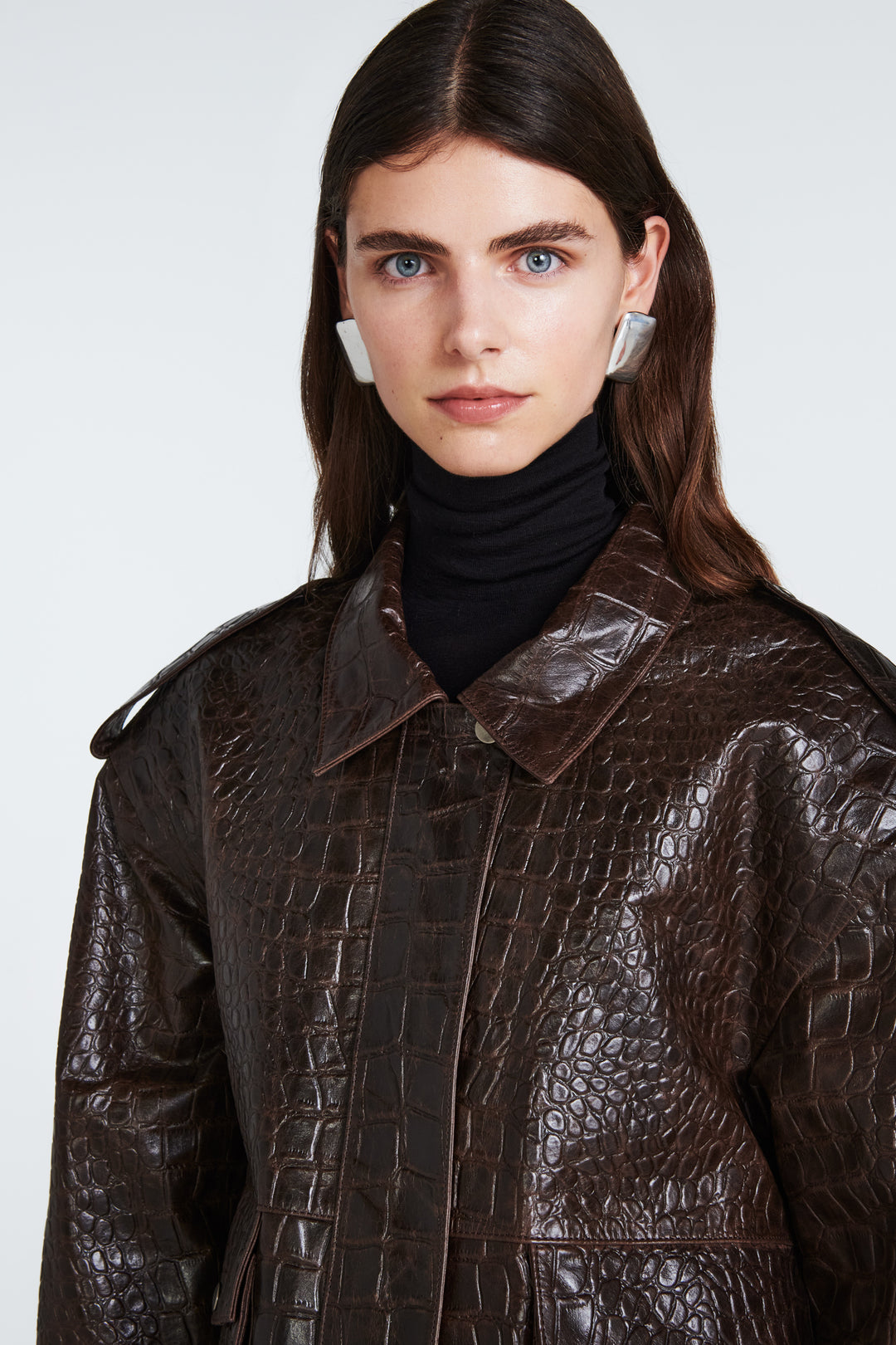 Opal Croc Leather Jacket
