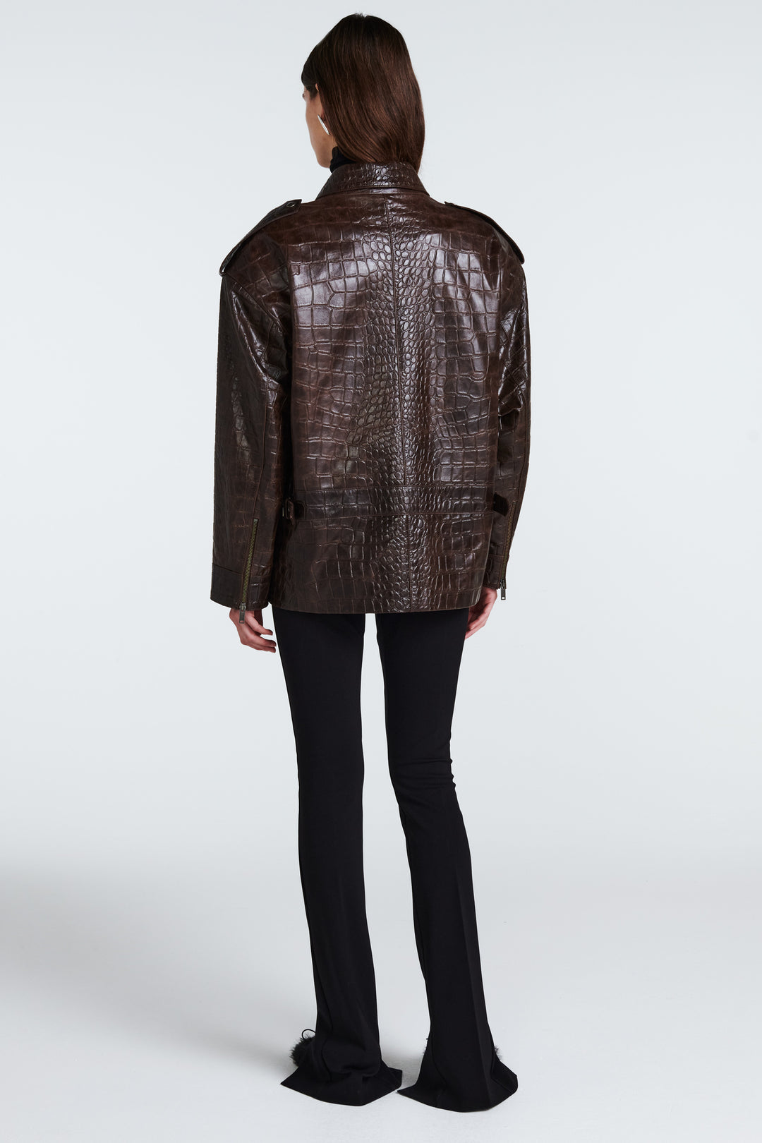 Opal Croc Leather Jacket