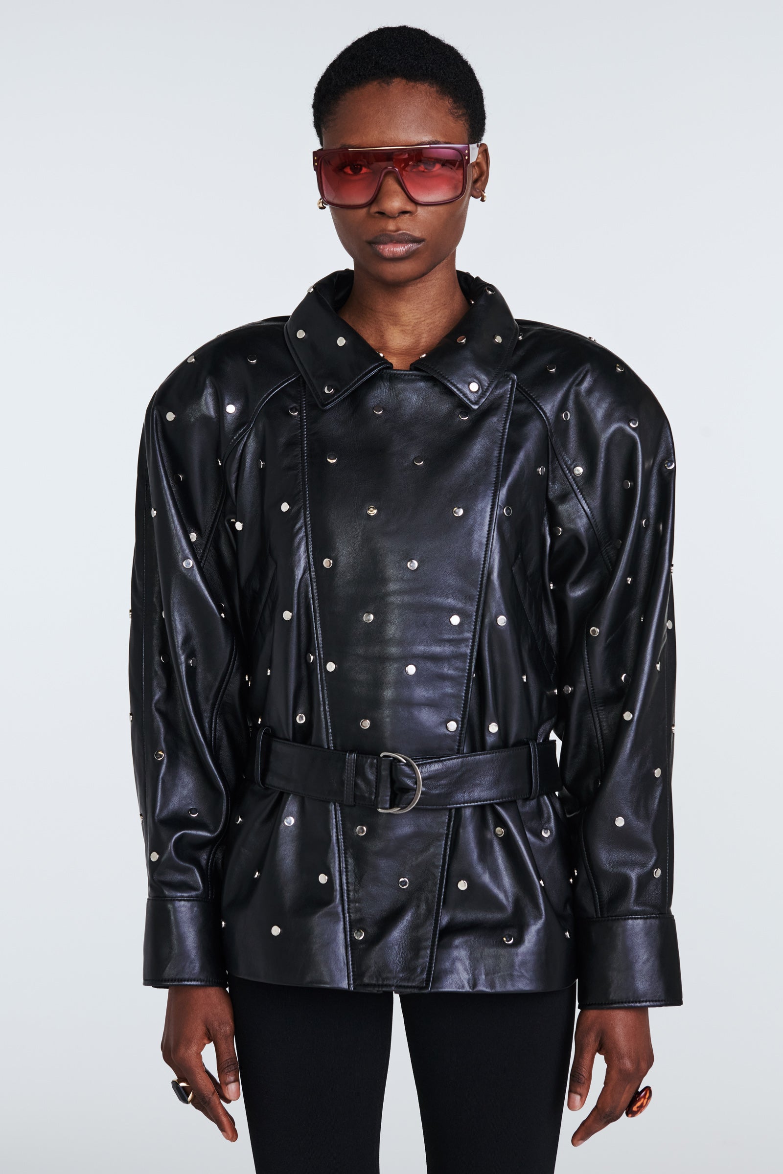 Sadie Leather Studded Jacket