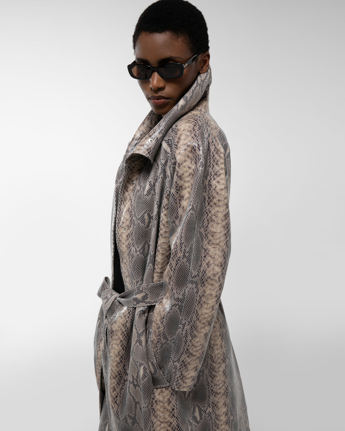 Tessa Leather Trench Coat