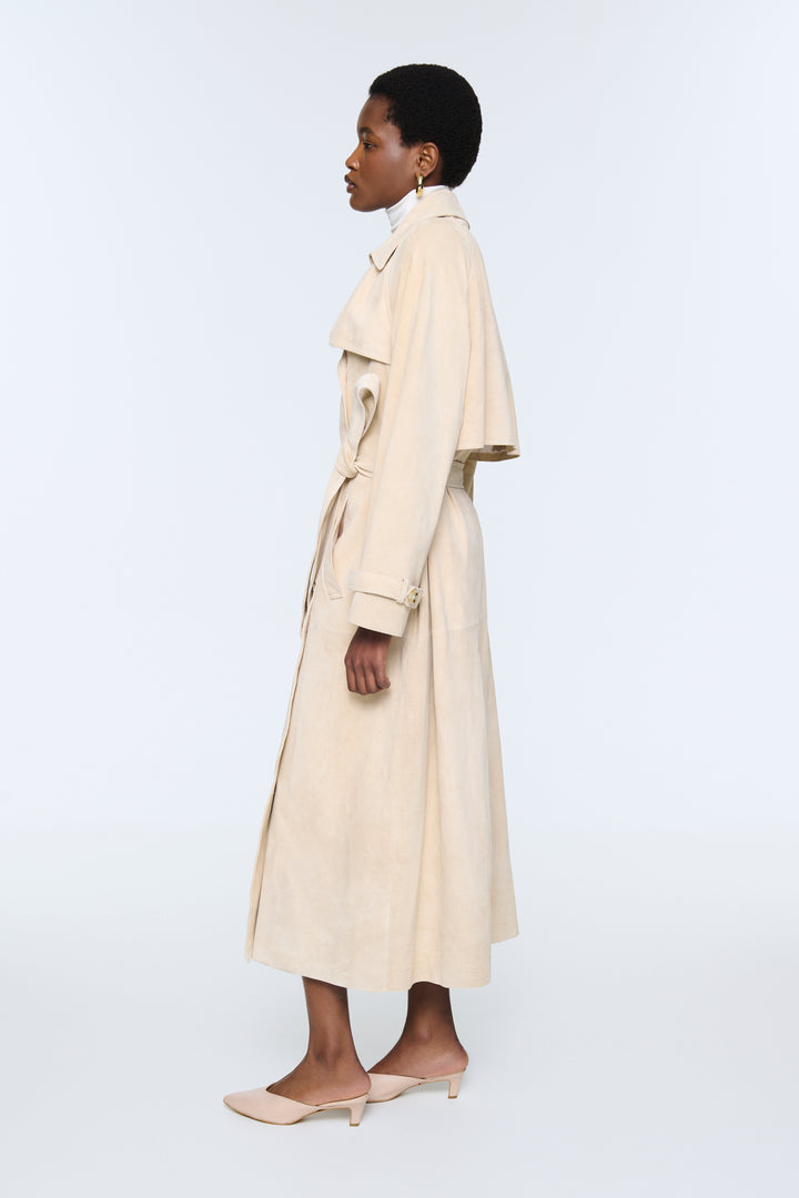 Corrin Suede Trench Coat