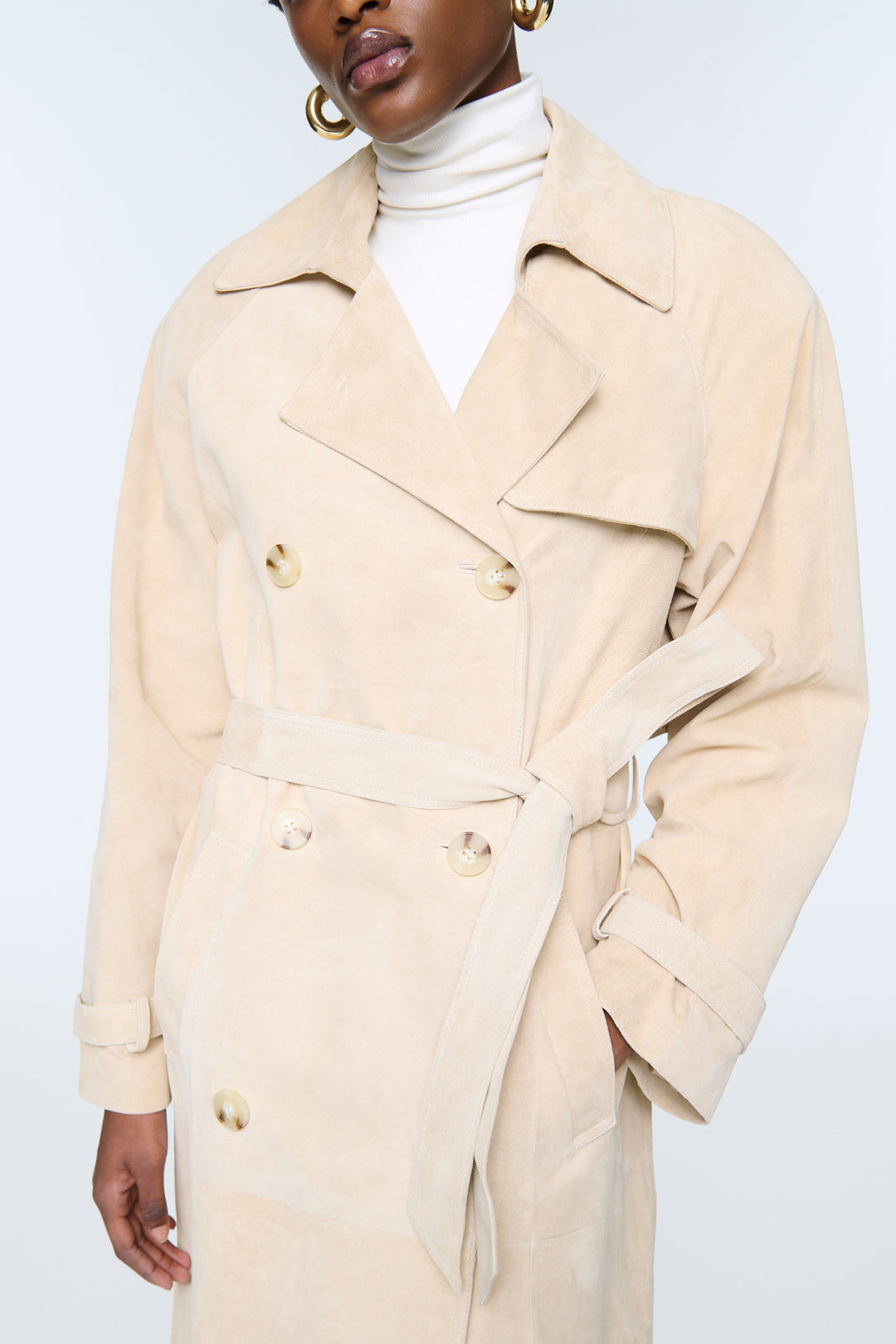 Corrin Suede Trench Coat