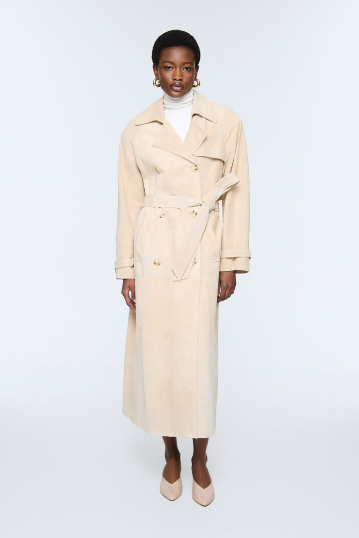 Corrin Suede Trench Coat