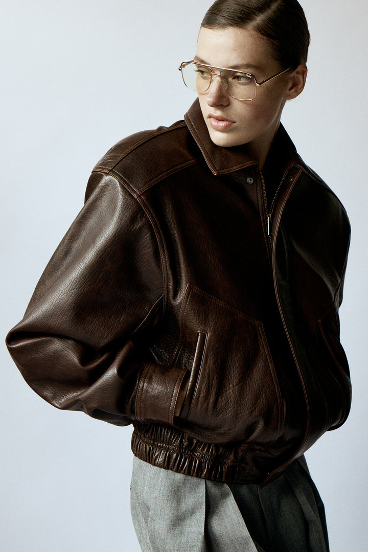 Florence Leather Bomber