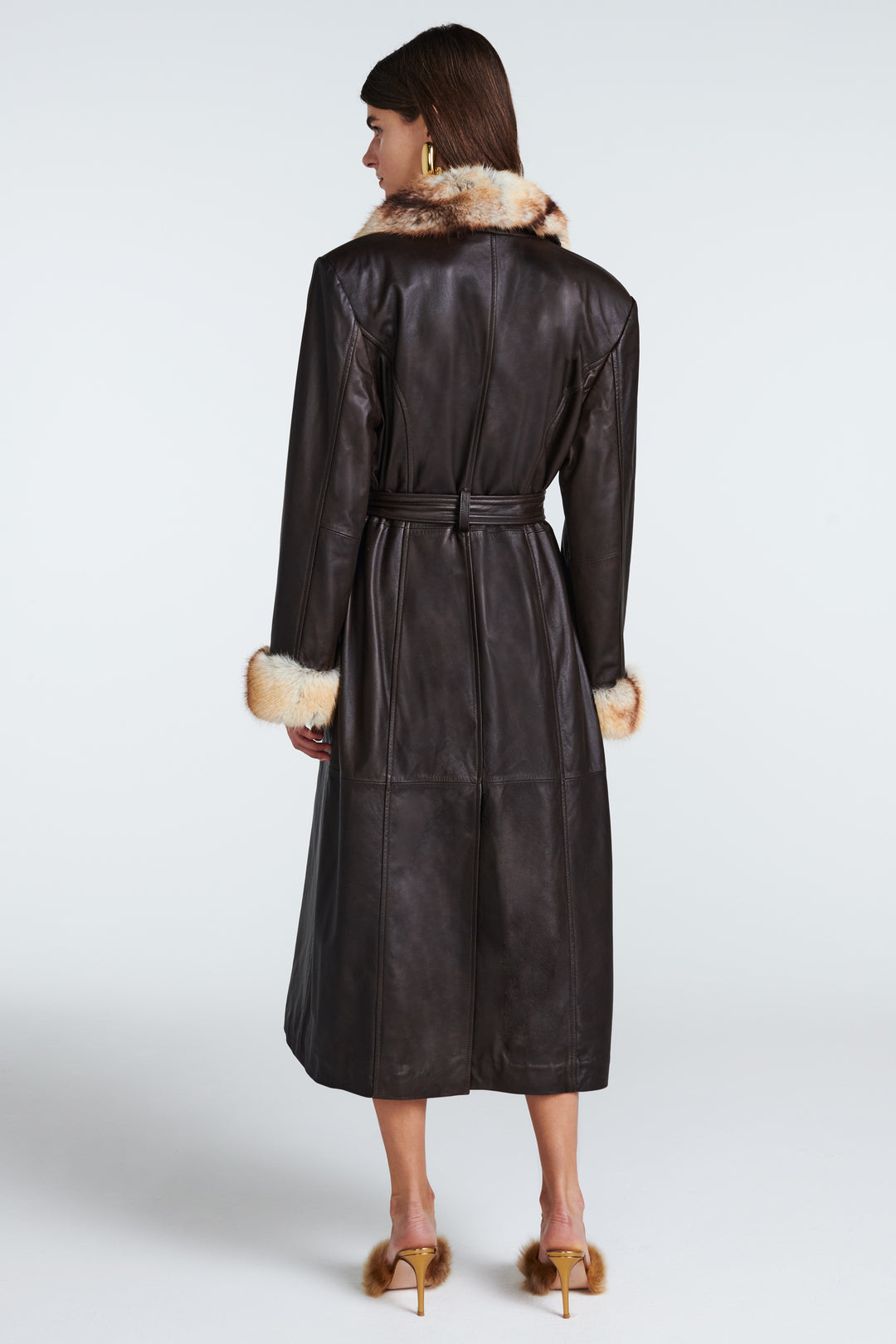 Freya Leather and Faux Fur Coat