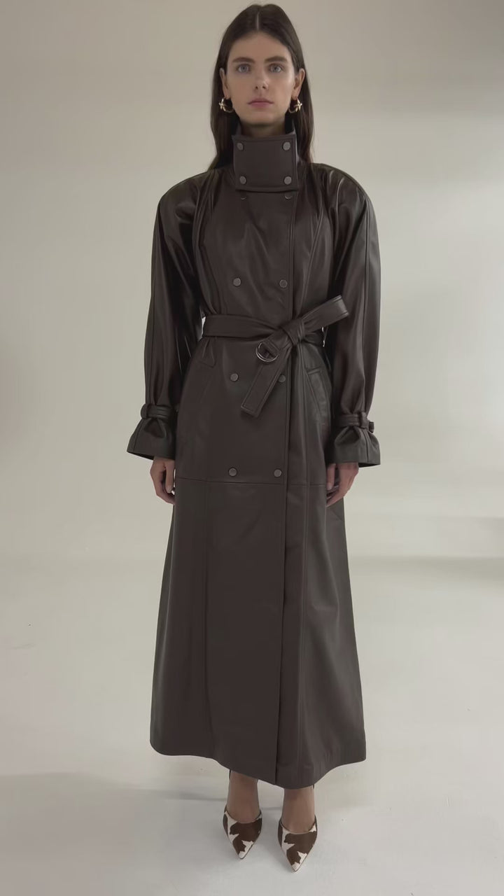 Ivy Leather Trench Coat