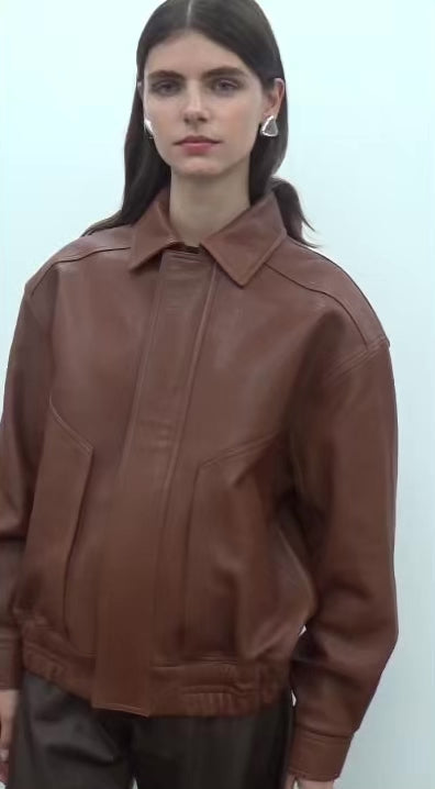 Florence Leather Bomber